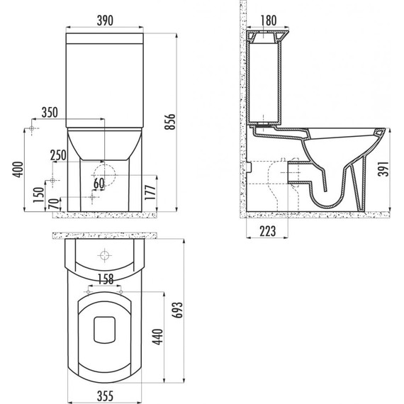 Унитаз-компакт Creavit Wing WN310.00100 - фото 4