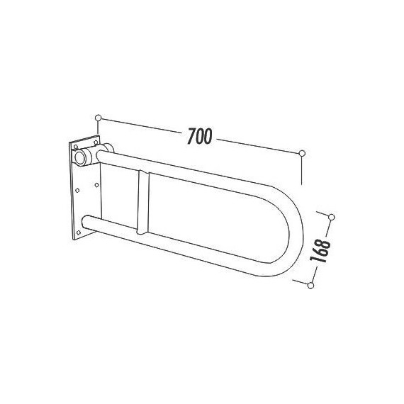Откидной поручень для раковины и унитаза Creavit TB110 - фото 7