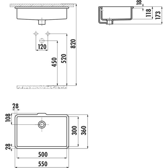 Раковина врезная под столешницу Creavit 50 см TP730.00000 - фото, картинка 4 Раковина врезная под столешницу Creavit 50 см TP730.00000 - фото 4