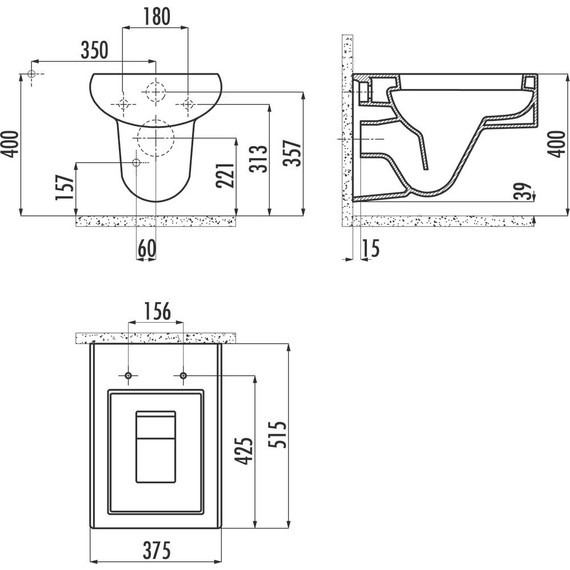 Унитаз подвесной Creavit Slim SM320.00100 - фото 4