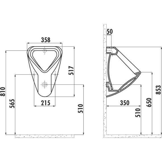 Писсуар подвесной Creavit TP630 - фото 2