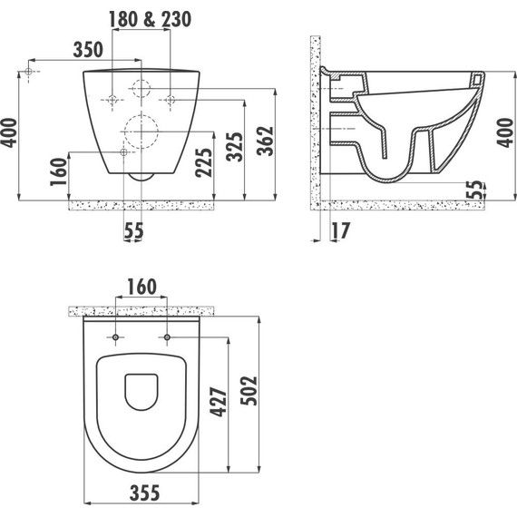 Унитаз подвесной Creavit Terra TP325.00100 - фото 2