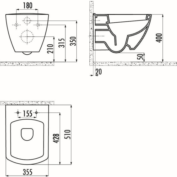 Унитаз подвесной Creavit Tetra TP326.00100 - фото 4
