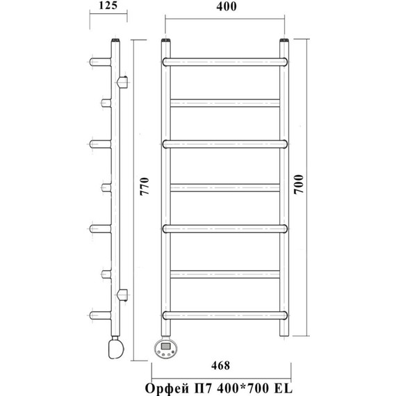 Полотенцесушитель электрический Domoterm Орфей АБР П7 400х700 мм EL, цвет античная бронза - фото 4