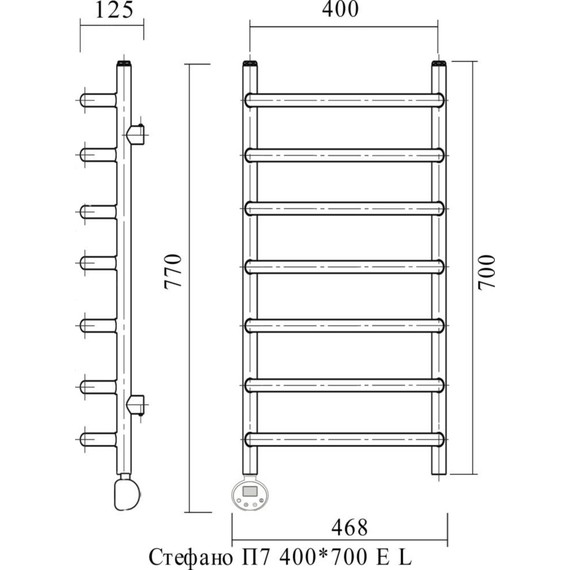 Полотенцесушитель электрический Domoterm Стефано П7 400х700 мм EL - фото 4
