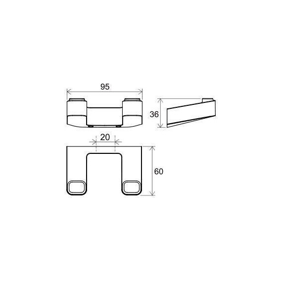Двойной крючок Ravak 10° X07P554, цвет чёрный - фото 3