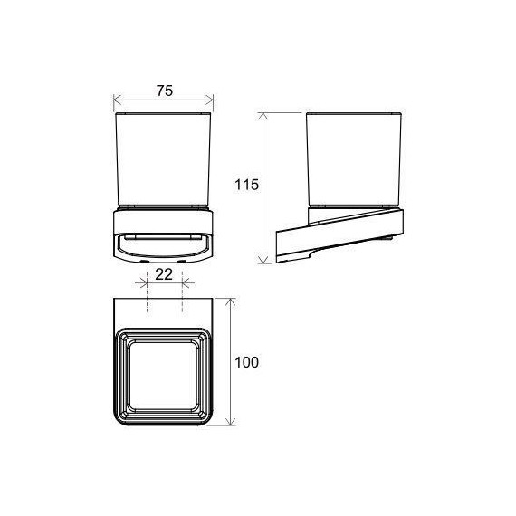 Стакан для зубных щеток Ravak 10° X07P557, цвет чёрный - фото 5