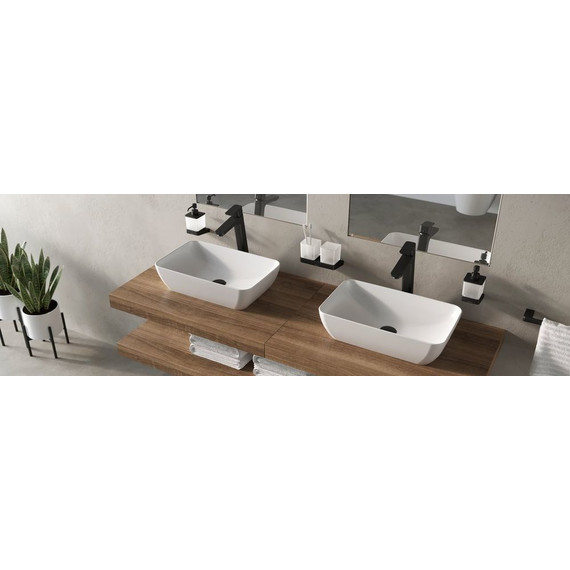 Двойной стакан для зубных щеток Ravak 10° X07P558, цвет чёрный - фото 4