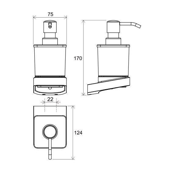 Дозатор для жидкого мыла Ravak 10° X07P559, цвет чёрный - фото 4