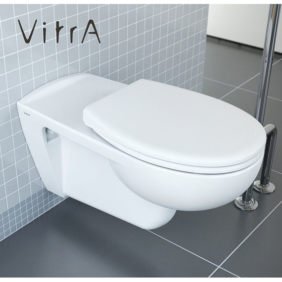 Унитаз подвесной безободковый Vitra Conforma 5810B003-6234 для людей с ограниченными возможностями, с крышкой дюропласт - фото, картинка 7 Унитаз подвесной безободковый Vitra Conforma 5810B003-6234 для людей с ограниченными возможностями, с крышкой дюропласт - фото 7