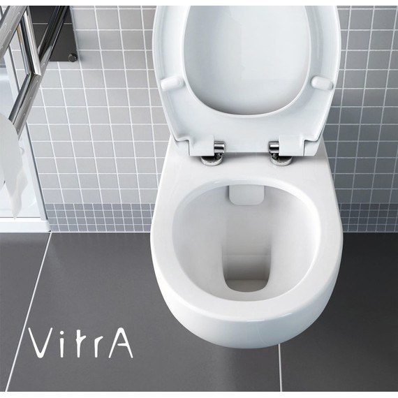 Унитаз подвесной безободковый Vitra Conforma 5810B003-6234 для людей с ограниченными возможностями, с крышкой дюропласт - фото, картинка 2 Унитаз подвесной безободковый Vitra Conforma 5810B003-6234 для людей с ограниченными возможностями, с крышкой дюропласт - фото 2