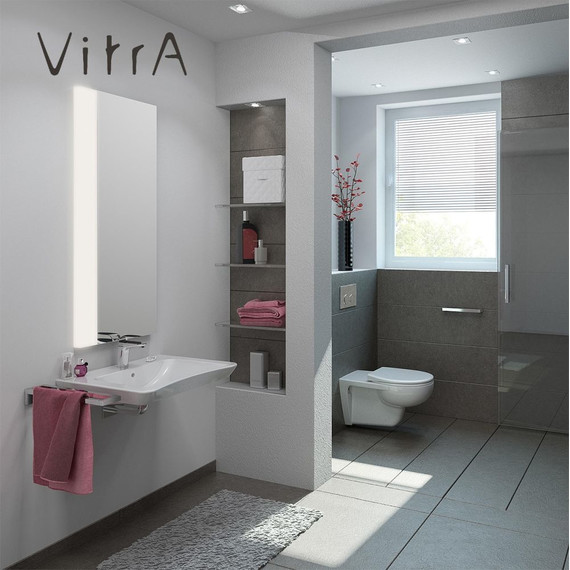 Унитаз подвесной безободковый Vitra Conforma 5810B003-6234 для людей с ограниченными возможностями, с крышкой дюропласт - фото, картинка 6 Унитаз подвесной безободковый Vitra Conforma 5810B003-6234 для людей с ограниченными возможностями, с крышкой дюропласт - фото 6