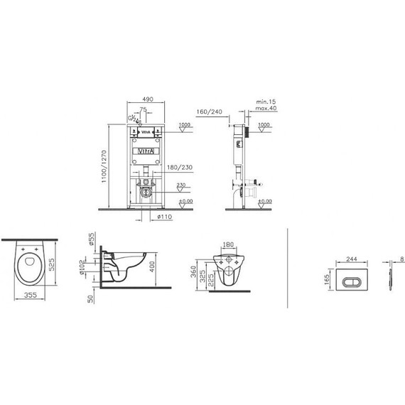 Инсталляция с подвесным унитазом Vitra Normus 9773B003-7201 - фото 8