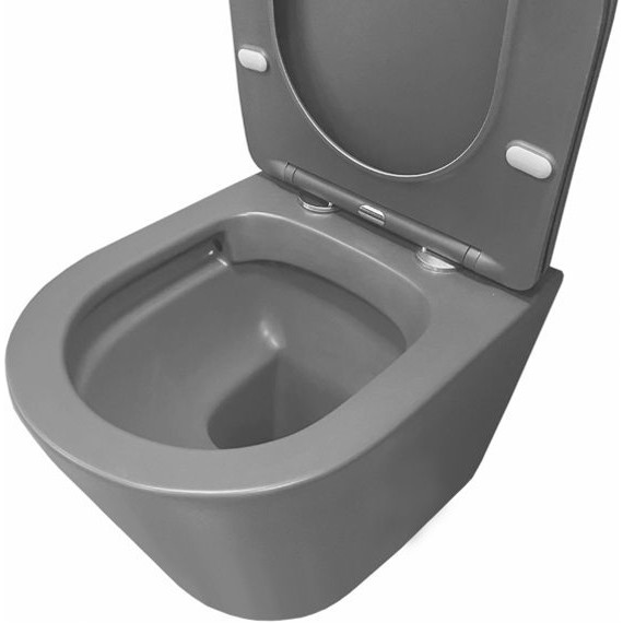Унитаз подвесной безободковый Comforty 105MDH с крышкой микролифт, графит матовый, Цвет производителя: чёрный - фото 2