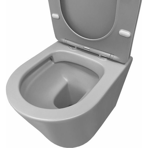 Унитаз подвесной безободковый Comforty 105MH с крышкой микролифт, серый матовый, Цвет производителя: серый - фото 2