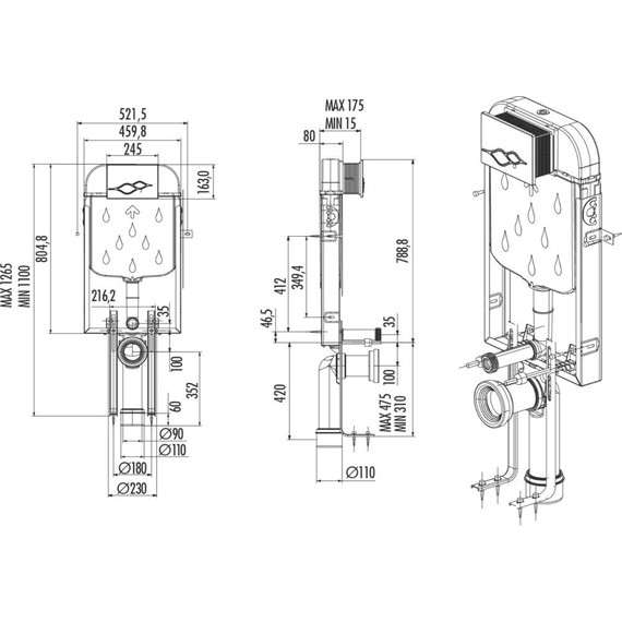 Инсталляция для приставного унитаза Creavit GR5001.01 - фото 2