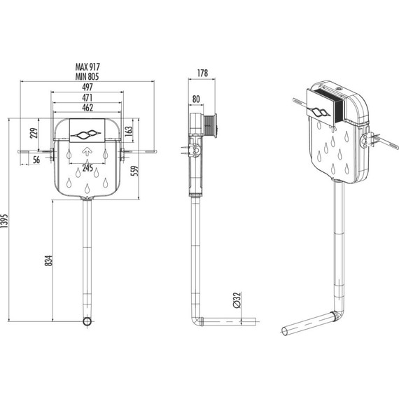 Инсталляция для чаши Генуя Creavit GR5006.01 - фото 2