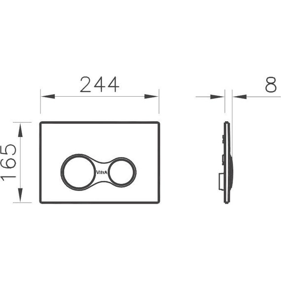 Кнопка смыва Vitra Sirius 740-0485, хром матовый - фото 3