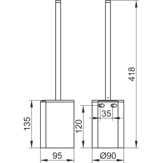 Ёршик для унитаза Keuco Plan 14972370200, цвет чёрный матовый - фото 12