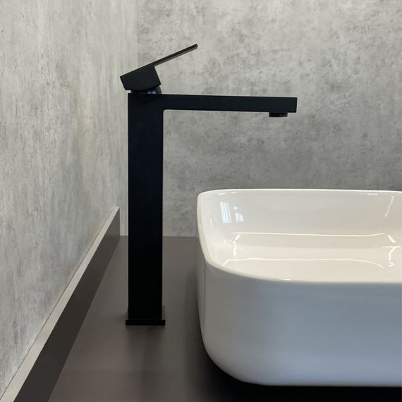 Смеситель для раковины высокий Comforty FC045B-CMT, черный матовый - фото 2