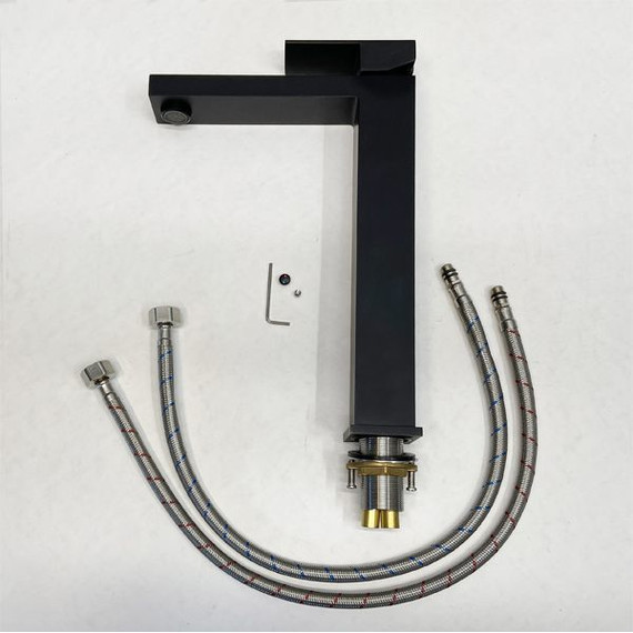 Смеситель для раковины высокий Comforty FC045B-CMT, черный матовый - фото 6