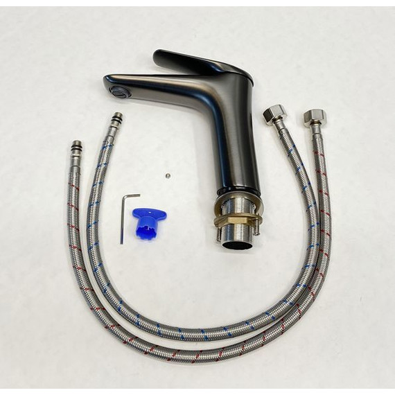 Смеситель для раковины Comforty FC074A-CGT, графит, Цвет производителя: оружейная сталь - фото 6