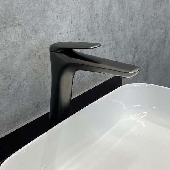 Смеситель для раковины высокий Comforty FC074B-CGT, графит, Цвет производителя: оружейная сталь - фото 2