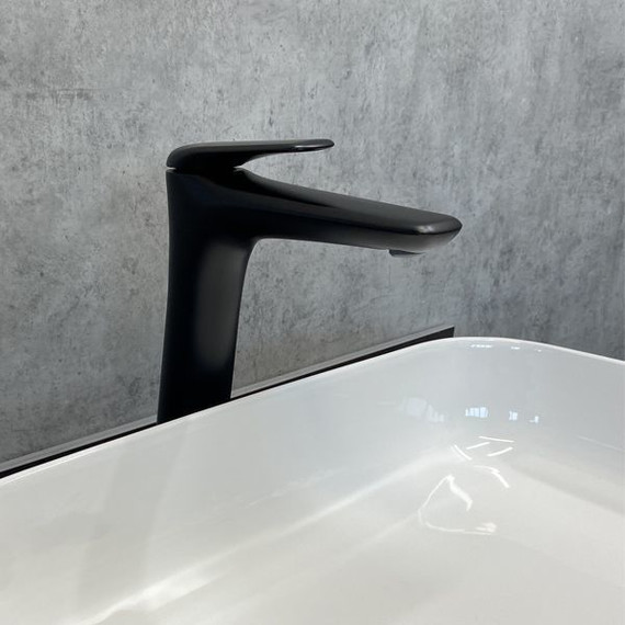 Смеситель для раковины высокий Comforty FC074B-CMT, черный матовый, Цвет производителя: чёрный матовый - фото 2