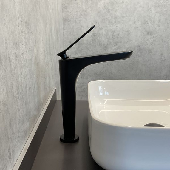Смеситель для раковины высокий Comforty FC088B-CMT, черный матовый - фото 3