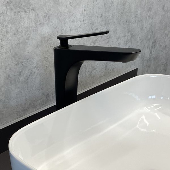 Смеситель для раковины высокий Comforty FC088B-CMT, черный матовый - фото 4