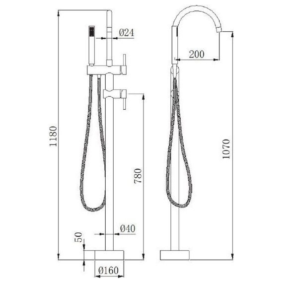 Смеситель для ванны Comforty FE0002-CCT, Цвет производителя: хром - фото 10