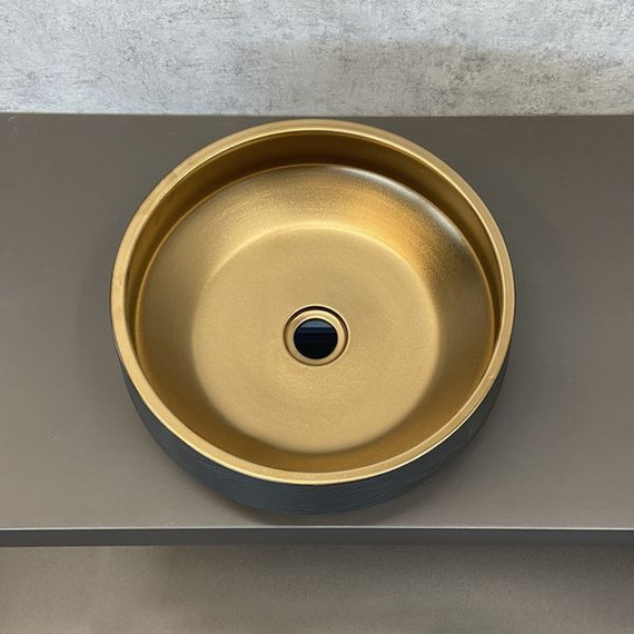 Раковина-чаша Comforty 43 см J2091, черный/бронза - фото 4