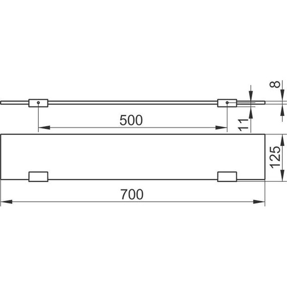 Стеклянная полка Keuco Edition 11 70 см 11110135700, цвет хром чёрный - фото 2