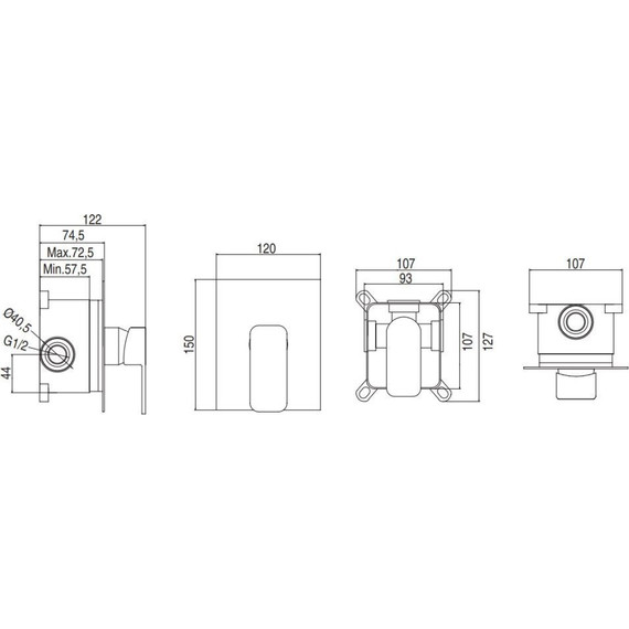 Смеситель для душа AQG Alpha 01ALP350NG, черный матовый - фото 2