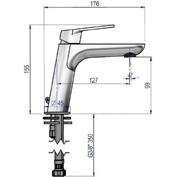 Смеситель для раковины AQG Beta 01BET100NG, черный матовый - фото 5