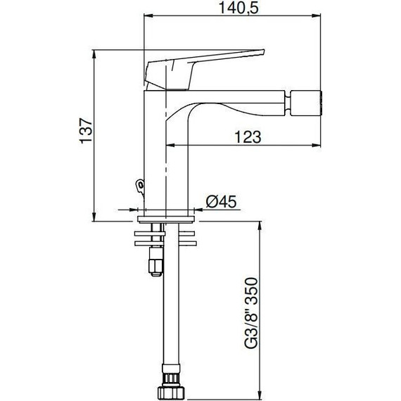 Смеситель для биде AQG Beta 01BET200NG, черный матовый - фото 5
