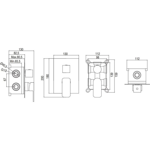 Смеситель для ванны AQG Bold 01BOL352CR - фото 2