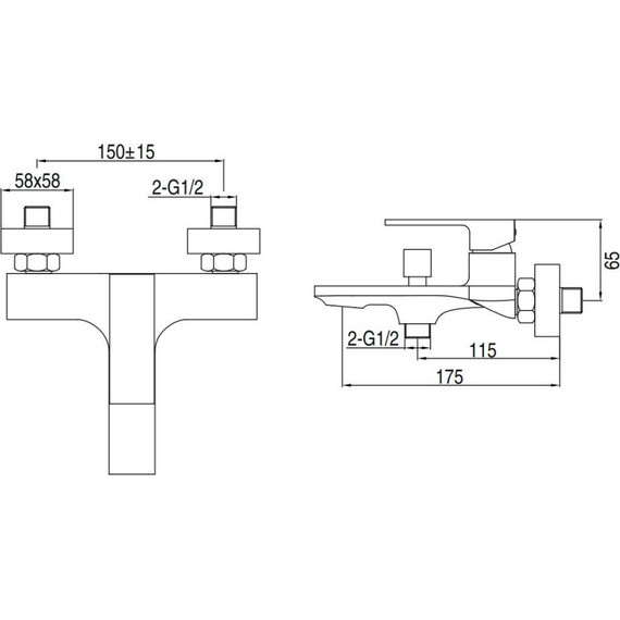 Смеситель для ванны AQG Bold 01BOL400CR - фото 5