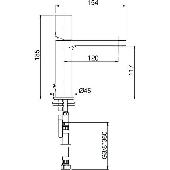 Смеситель для раковины AQG Tube 01TUB100CR - фото 3
