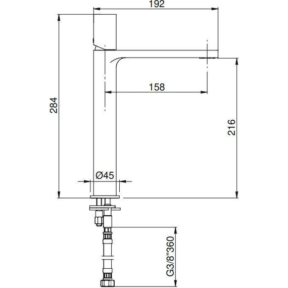 Смеситель для раковины высокий AQG Tube 01TUB120BL, белый матовый - фото 3
