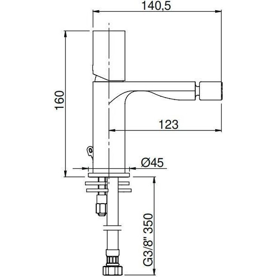 Смеситель для биде AQG Tube 01TUB200BL, белый матовый - фото 4