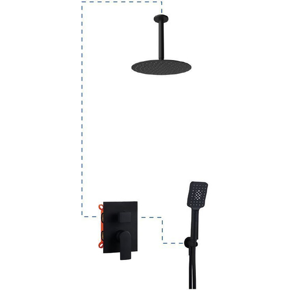 Душевая система для душа AQG Alpha EC218 19ALPEC21805, черный матовый - фото 
