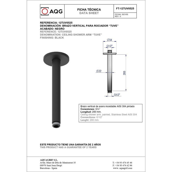 Душевая система для душа AQG Beta ER217 19BETER21705, черный матовый - фото 4