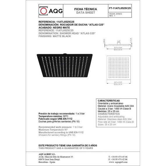 Душевая система для душа AQG Bold EC217 19BOLEC21705, черный матовый - фото 3