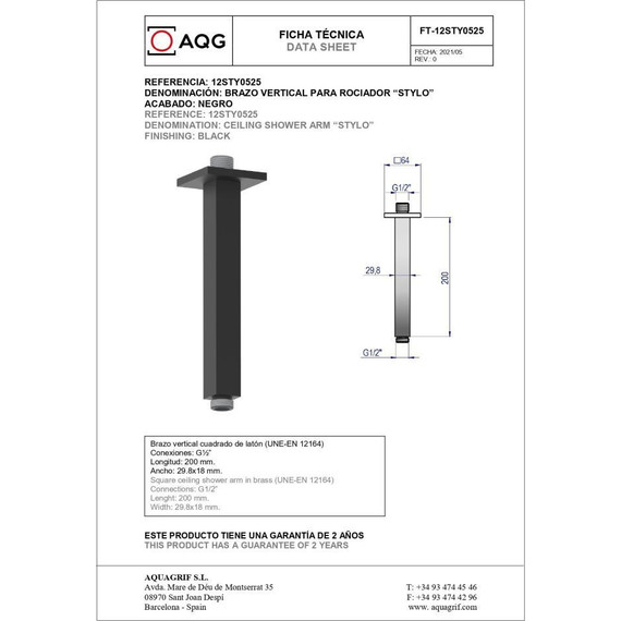 Душевая система для душа AQG Bold EC217 19BOLEC21705, черный матовый - фото 4