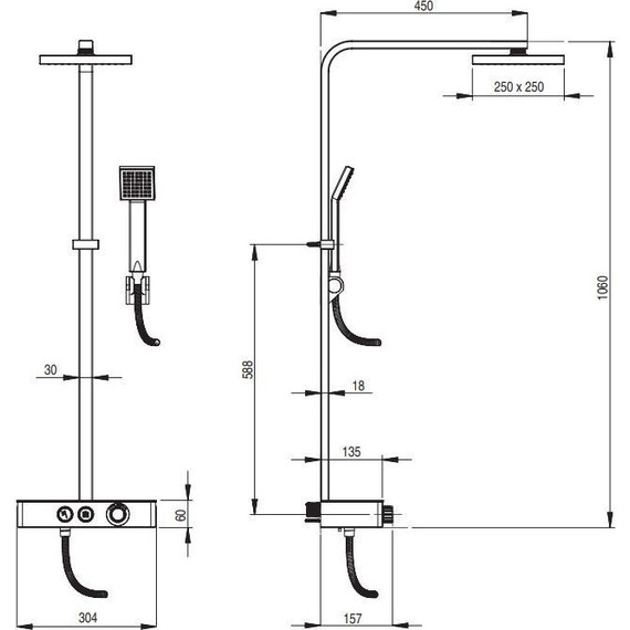 Душевая стойка с термостатом AQG Digit 20DIC25DID02 - фото 4