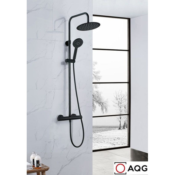 Душевая стойка с термостатом AQG Nite 20NITR25NID05, черный матовый - фото 5