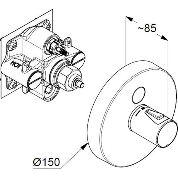 Смеситель для душа с термостатом Kludi Push 389020538 - фото 2