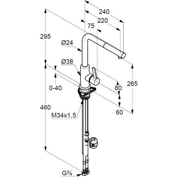 Смеситель для кухни Kludi L-INE 408513975, черный матовый - фото 2