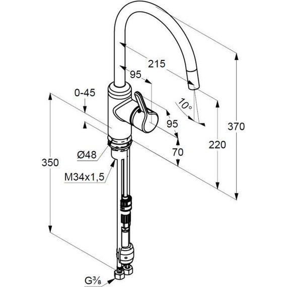 Смеситель для кухни Kludi Bingo Star 428513978, черный матовый - фото 2